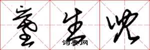 朱锡荣墓生儿草书怎么写