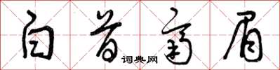 曾庆福白首齐眉草书怎么写