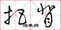 曾庆福把背草书怎么写