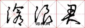 曾庆福沧浪君草书怎么写