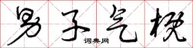曾庆福男子气概草书怎么写