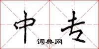 侯登峰中专楷书怎么写