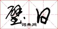 朱锡荣璧日草书怎么写