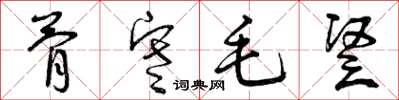 曾庆福骨寒毛竖草书怎么写