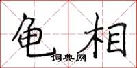 侯登峰龟相楷书怎么写