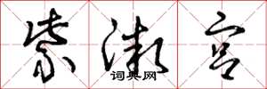 曾庆福紫微宫草书怎么写