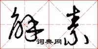 曾庆福解素草书怎么写