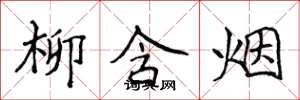 侯登峰柳含烟楷书怎么写