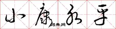 曾庆福小康水平草书怎么写