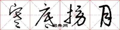 曾庆福寒底捞月草书怎么写