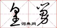 曾庆福皇舅草书怎么写