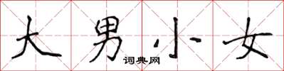 侯登峰大男小女楷书怎么写