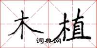 侯登峰木植楷书怎么写