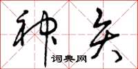 曾庆福神矢草书怎么写