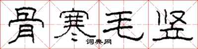 柯春海骨寒毛竖隶书怎么写