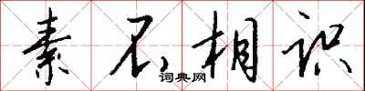 钱沛云素不相识行书怎么写