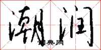 钱沛云潮润行书怎么写
