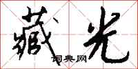 钱沛云藏光行书怎么写