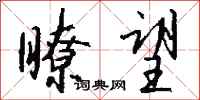 钱沛云瞭望行书怎么写