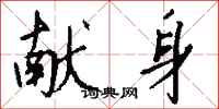 钱沛云献身行书怎么写