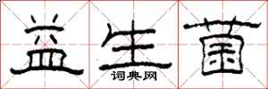 柯春海益生菌隶书怎么写