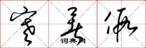 梁锦英寒暑假草书怎么写