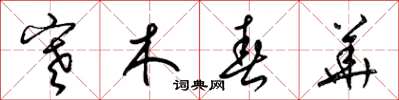 梁锦英寒木春华草书怎么写