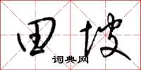 梁锦英田坡草书怎么写