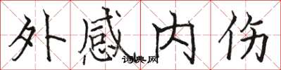 骆恒光外感内伤楷书怎么写