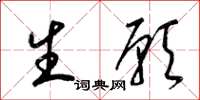 梁锦英生愿草书怎么写
