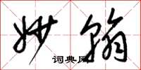 梁锦英妙翰草书怎么写