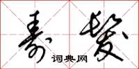 梁锦英寿发草书怎么写
