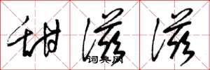 梁锦英甜滋滋草书怎么写