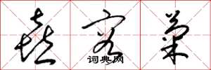 梁锦英喜容菊草书怎么写