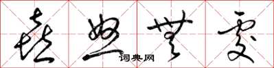 梁锦英喜怒无处草书怎么写