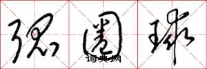梁锦英弧圈球草书怎么写