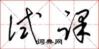 梁锦英试课草书怎么写