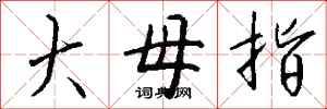 钱沛云大母指行书怎么写