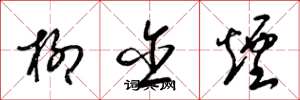 梁锦英柳含烟草书怎么写