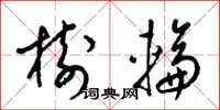 梁锦英树轮草书怎么写