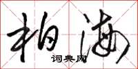 骆恒光柏海草书怎么写