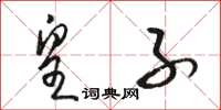 骆恒光皇子草书怎么写