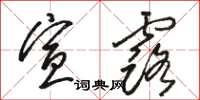 骆恒光宣露草书怎么写