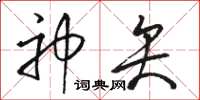 骆恒光神矢草书怎么写