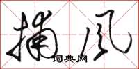 骆恒光捕风草书怎么写