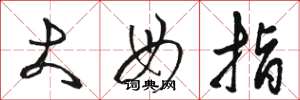 骆恒光大母指草书怎么写