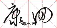 骆恒光康回草书怎么写