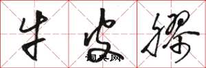 骆恒光牛皮胶草书怎么写