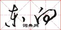 骆恒光东向草书怎么写