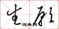 骆恒光生愿草书怎么写
